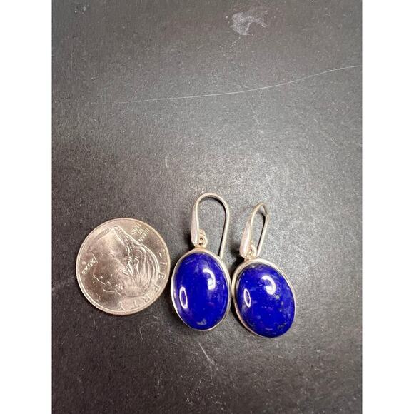 NEW Lapis Lazuli sterling silver earrings 9.07 grams - Picture 3 of 11